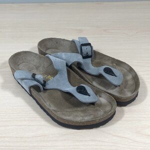 Birkenstock Gizeh Light Gray Suede Women's Thong Sandals